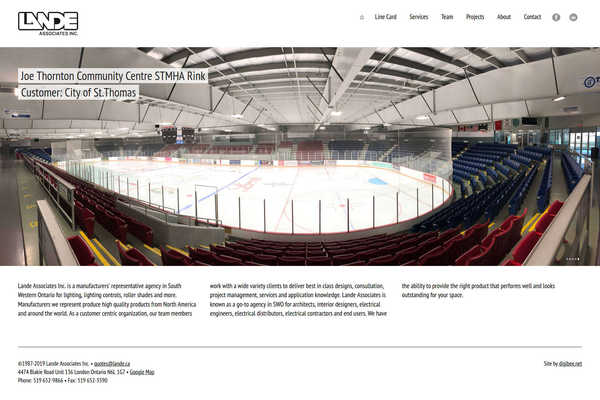 Web design by Mike Cygalski of digibee.net Web Design. Lande Associates Inc., lighting design specialists, website homepage screenshot - alternative slide